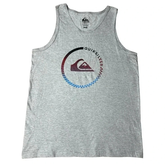Quiksilver Men's Active Blend Tank Top Gray Logo Top Size Medium New - Picture 1 of 13